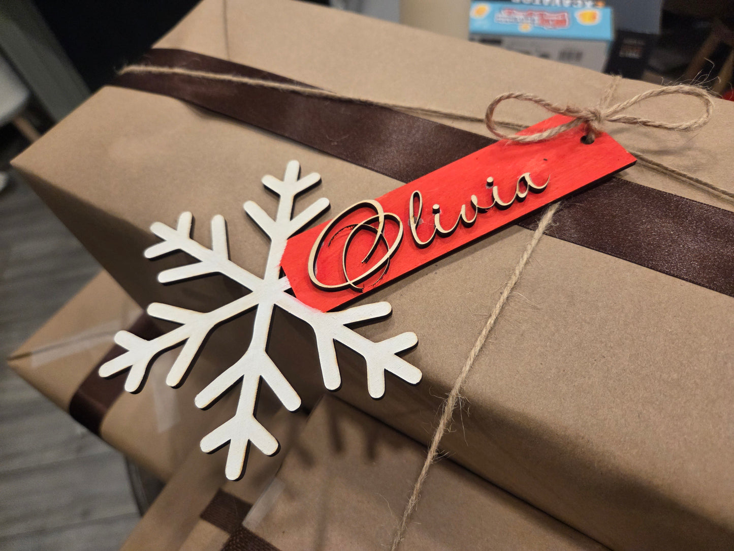 Laser Cut Personalized Christmas Gift Name Tags