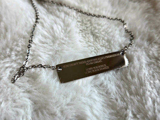 Laser Engraved Necklace